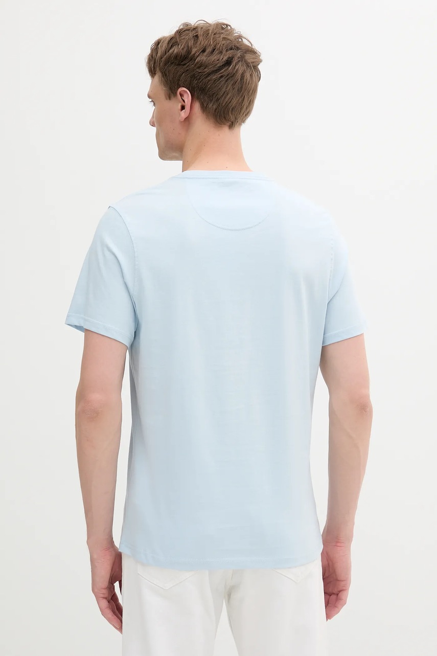 Βαμβακερό μπλουζάκι Barbour χρώμα: άσπρο φωτογραφία