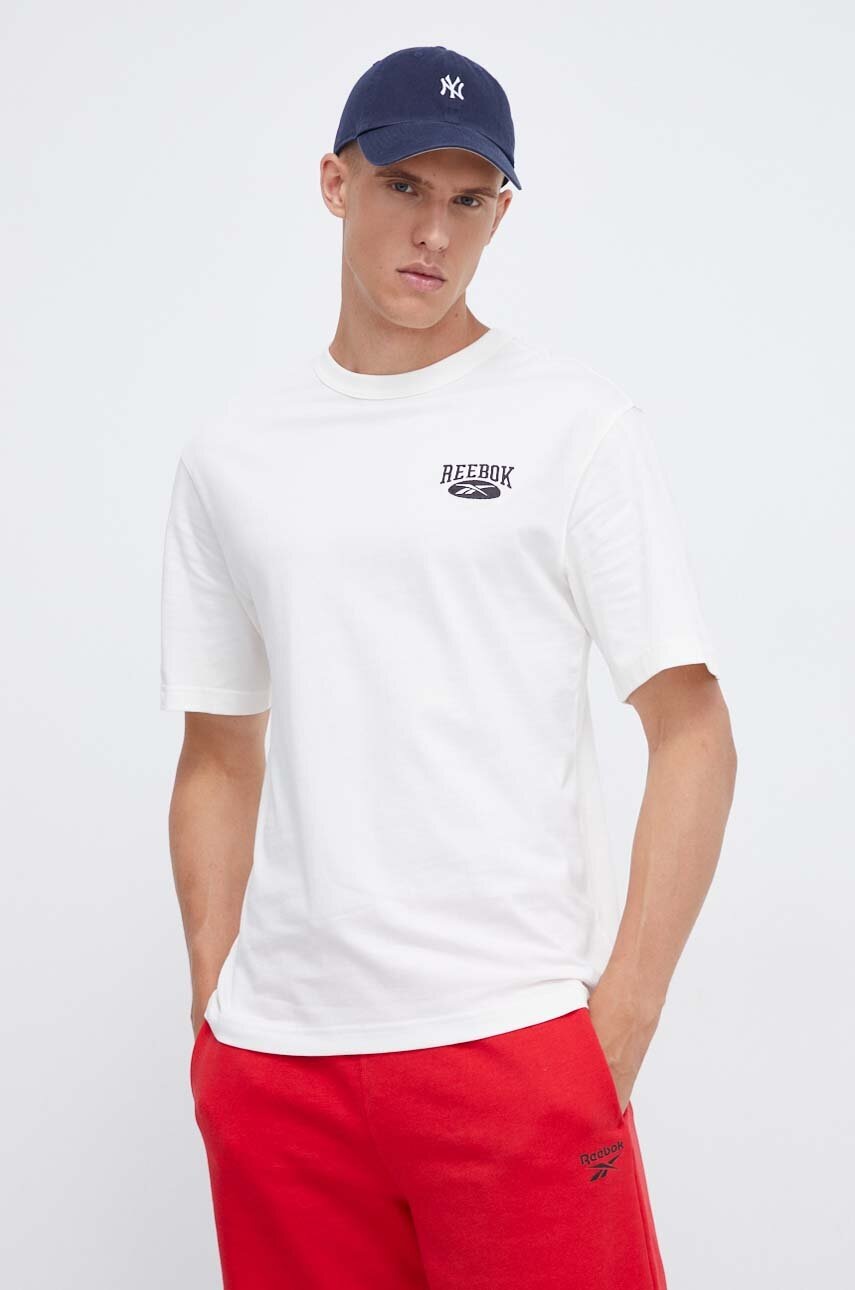 Βαμβακερό μπλουζάκι Reebok Classic χρώμα: μπεζ φωτογραφία