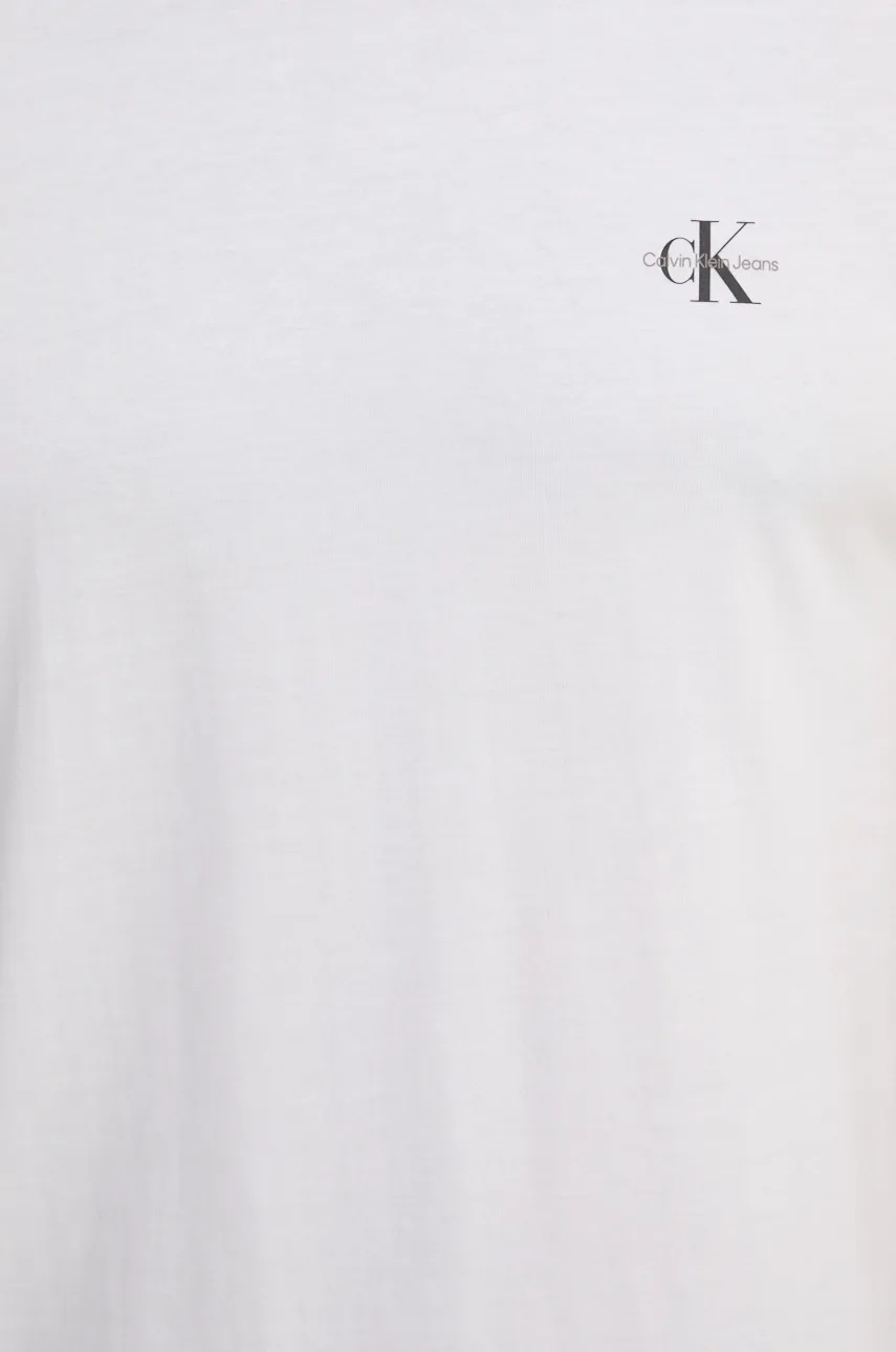 Бавовняна футболка Calvin Klein Jeans 2-pack чоловічий колір білий однотонний 
