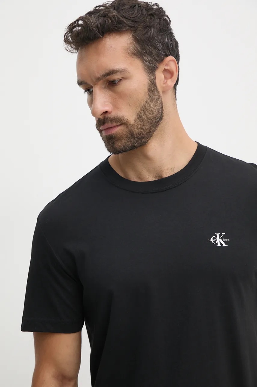 Хлопковая футболка Calvin Klein Jeans 2 шт цвет чёрный однотонный Хлопковая футболка Calvin Klein Jeans 2 шт цвет чёрный однотонный