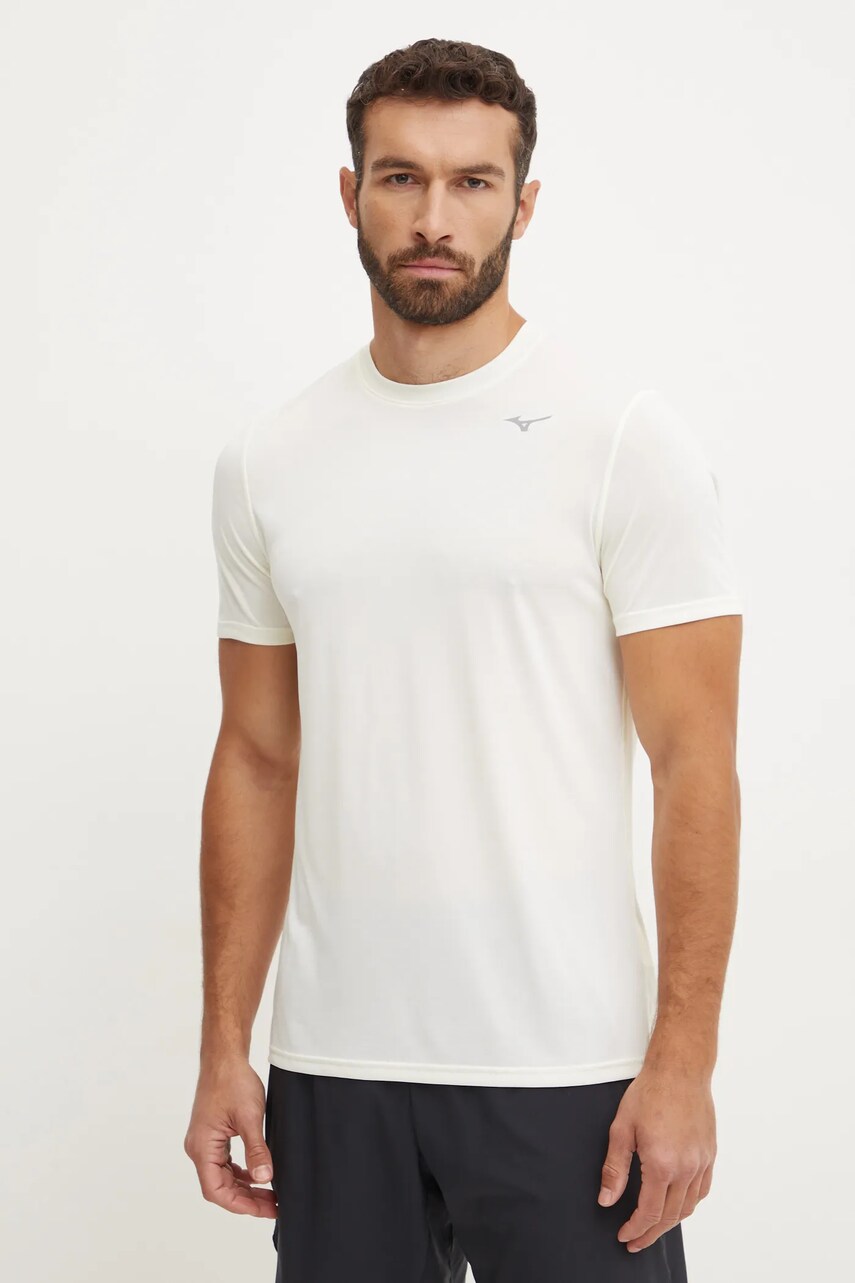 Mizuno tricou de alergare Impulse culoarea bej, melanj, J2GAA519