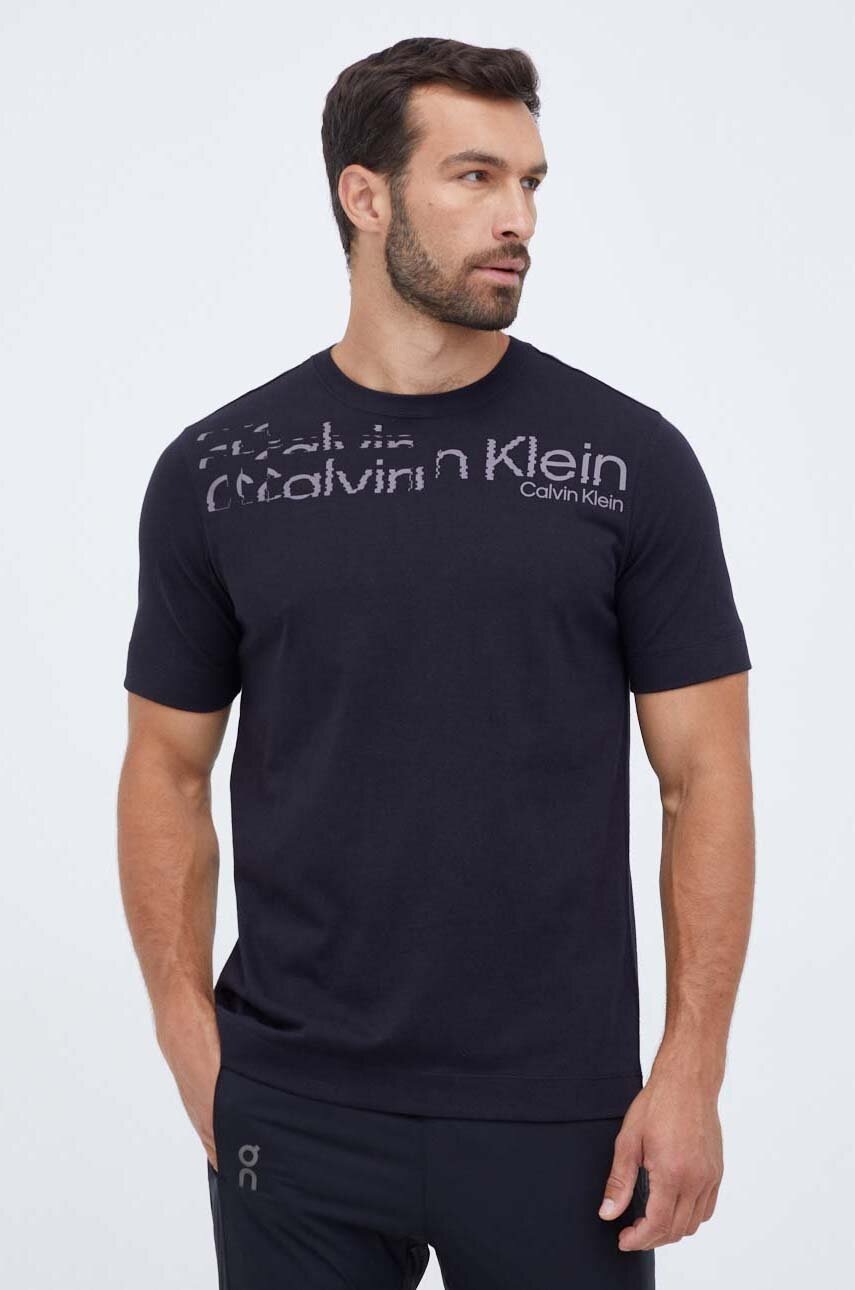 

Тениска за трениране Calvin Klein Performance в черно с принт, Черен