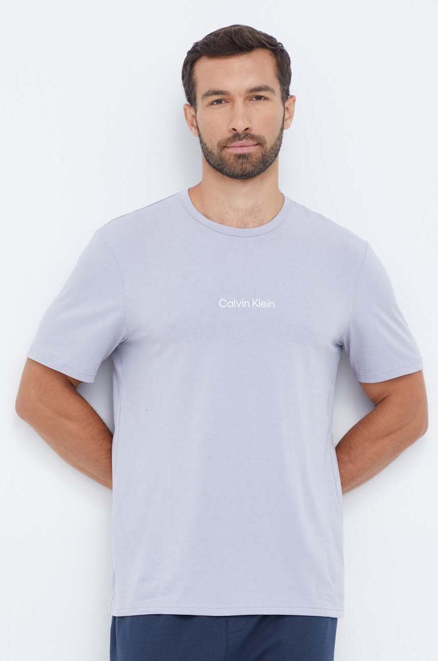 

Домашна тениска Calvin Klein Underwear в сиво с принт, Сив