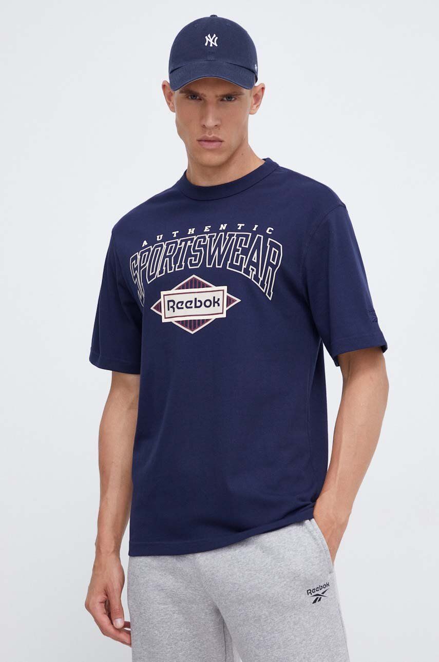 E-shop Bavlněné tričko Reebok Classic tmavomodrá barva, s potiskem