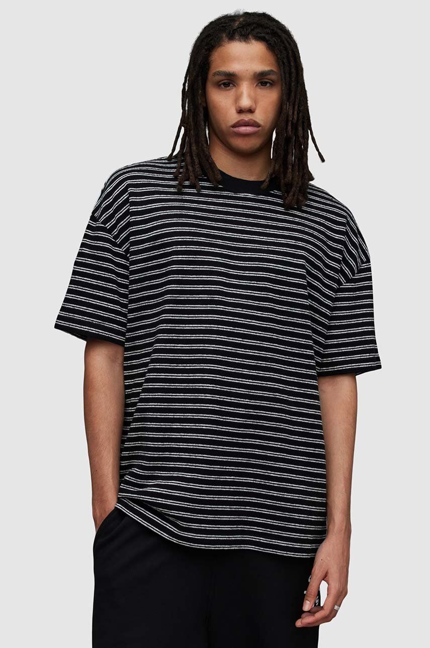 Bavlněné tričko AllSaints RICKY SS CREW černá barva - černá - 100 % Organická bavlna