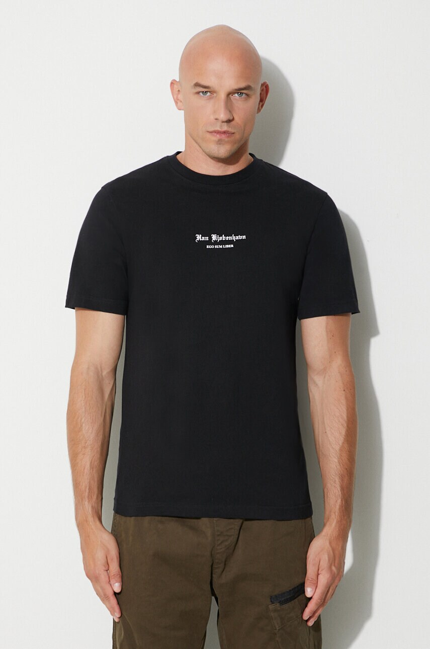 Han Kjøbenhavn tricou din bumbac culoarea negru, uni