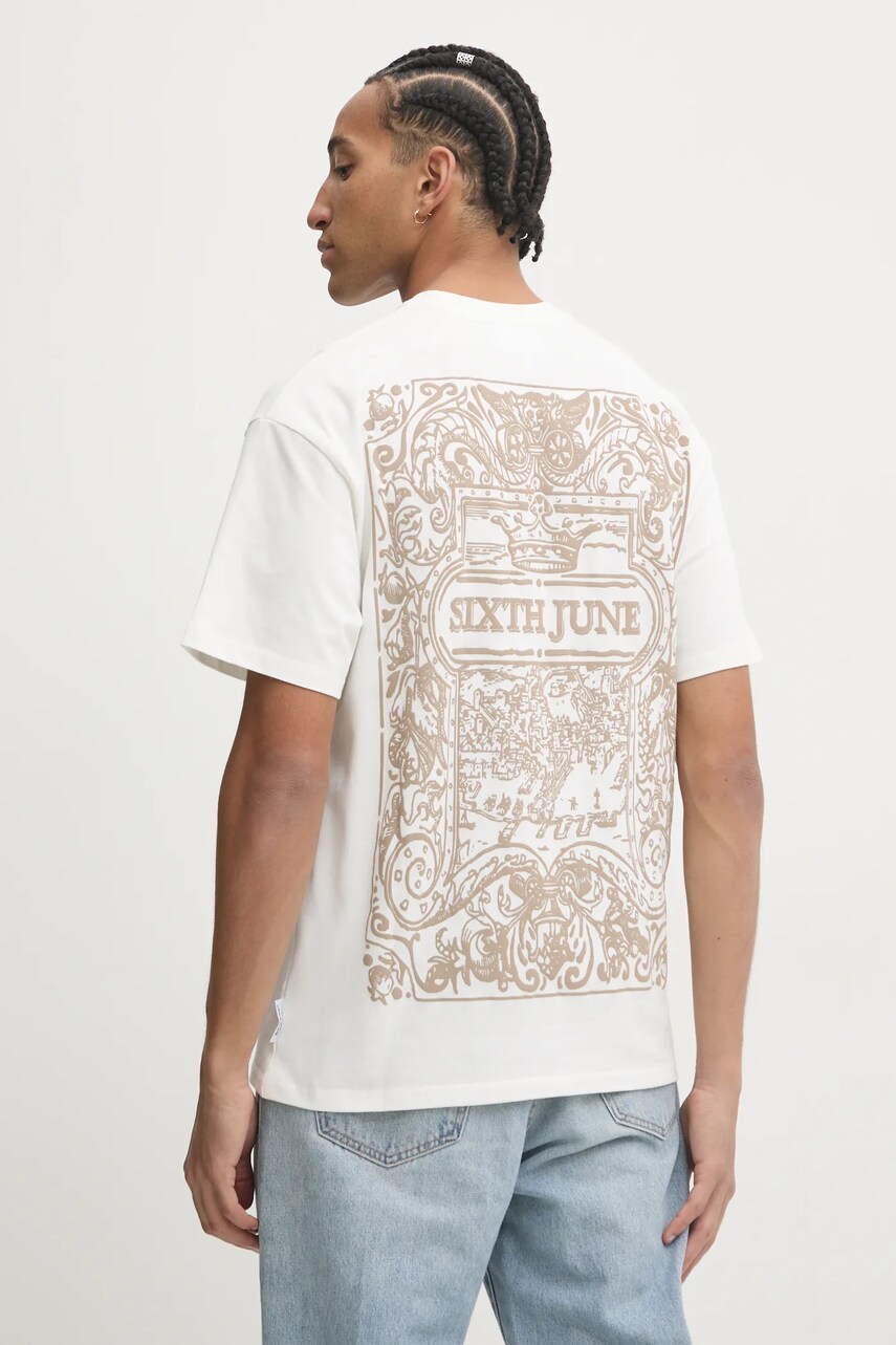 Sixth June tricou barbati, culoarea alb, cu imprimeu