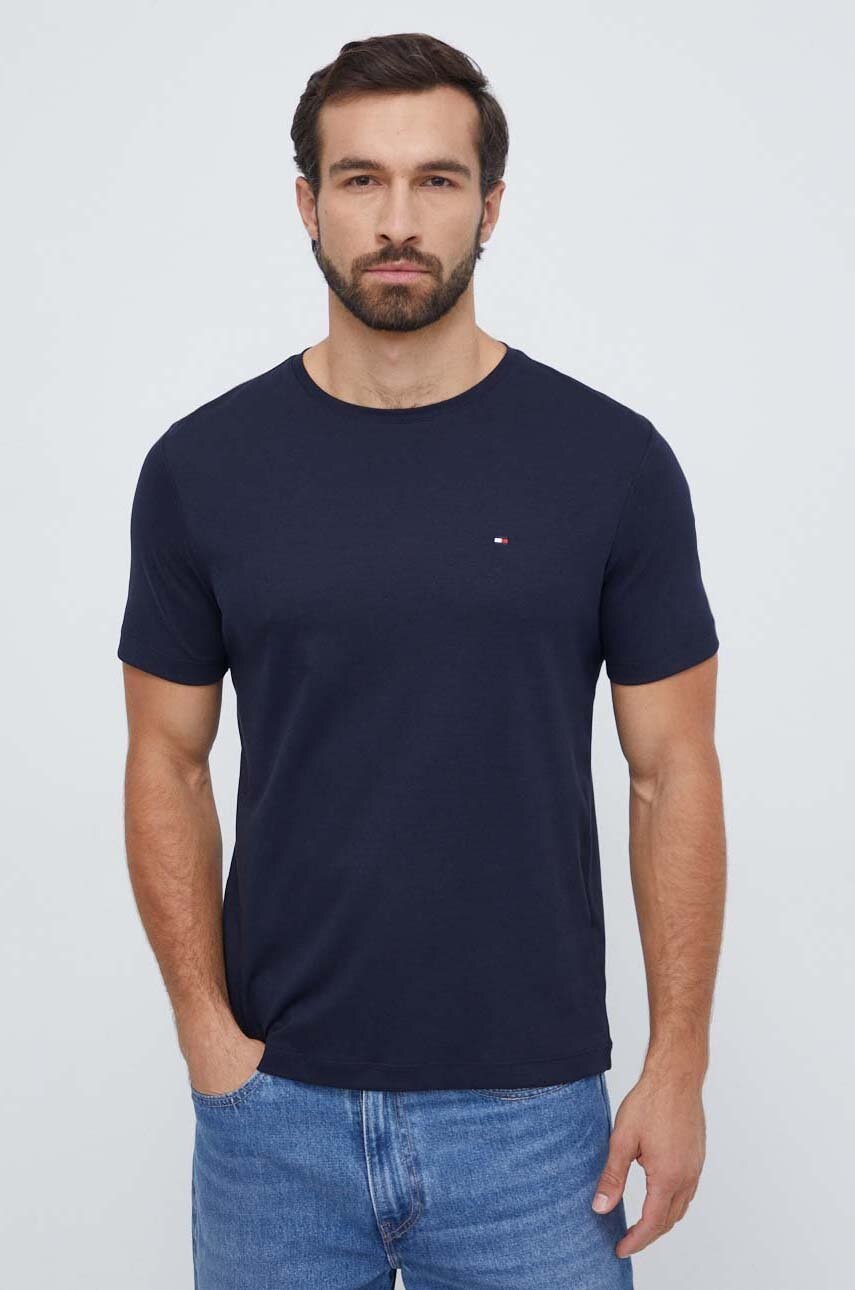 

Бавовняна футболка Tommy Hilfiger колір синій однотонний