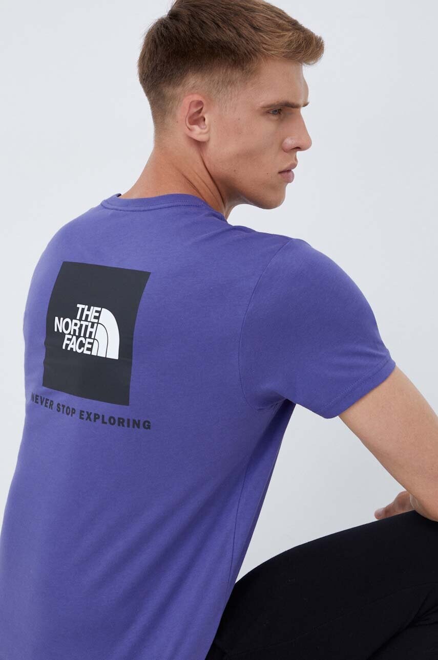 

Бавовняна футболка The North Face колір фіолетовий однотонний