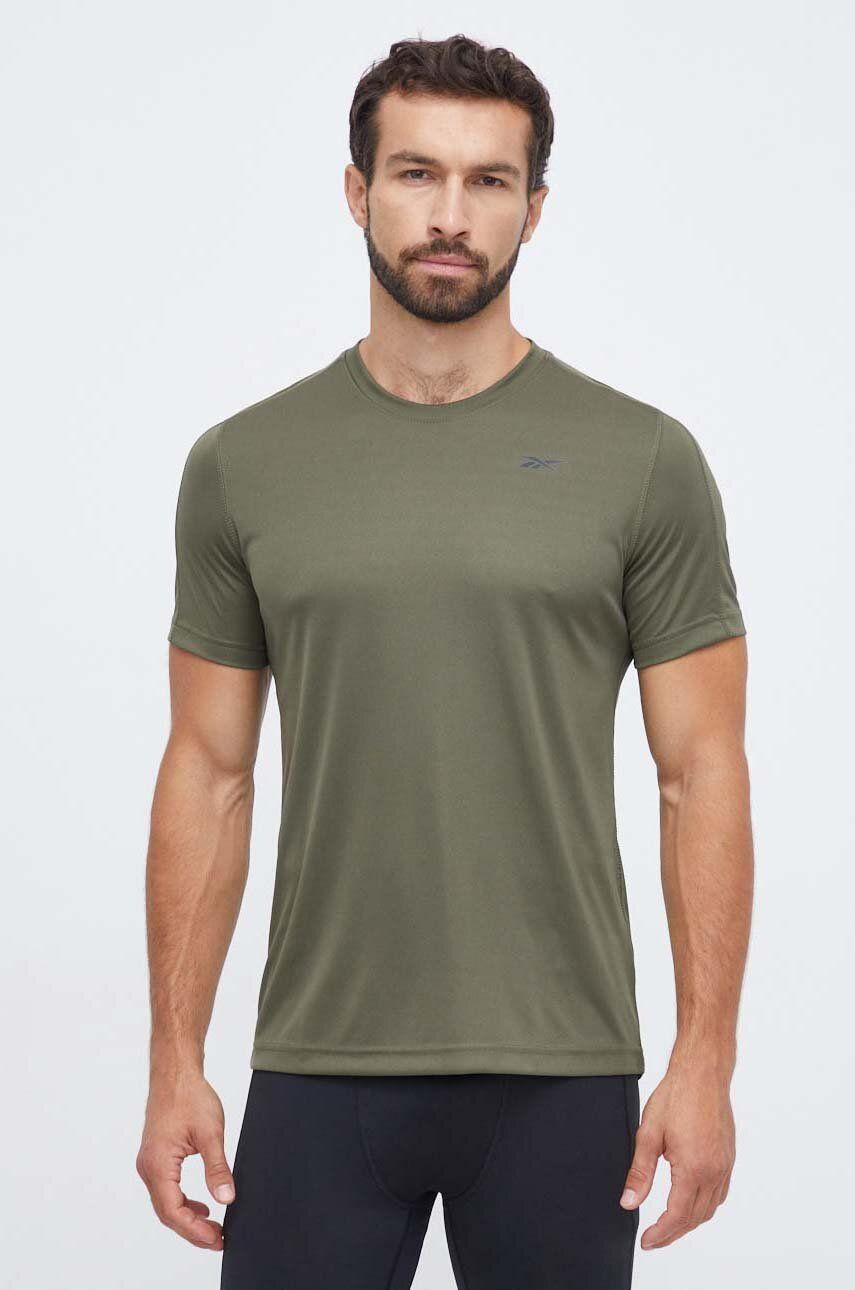 Tréningové tričko Reebok Tech zelená farba, jednofarebné