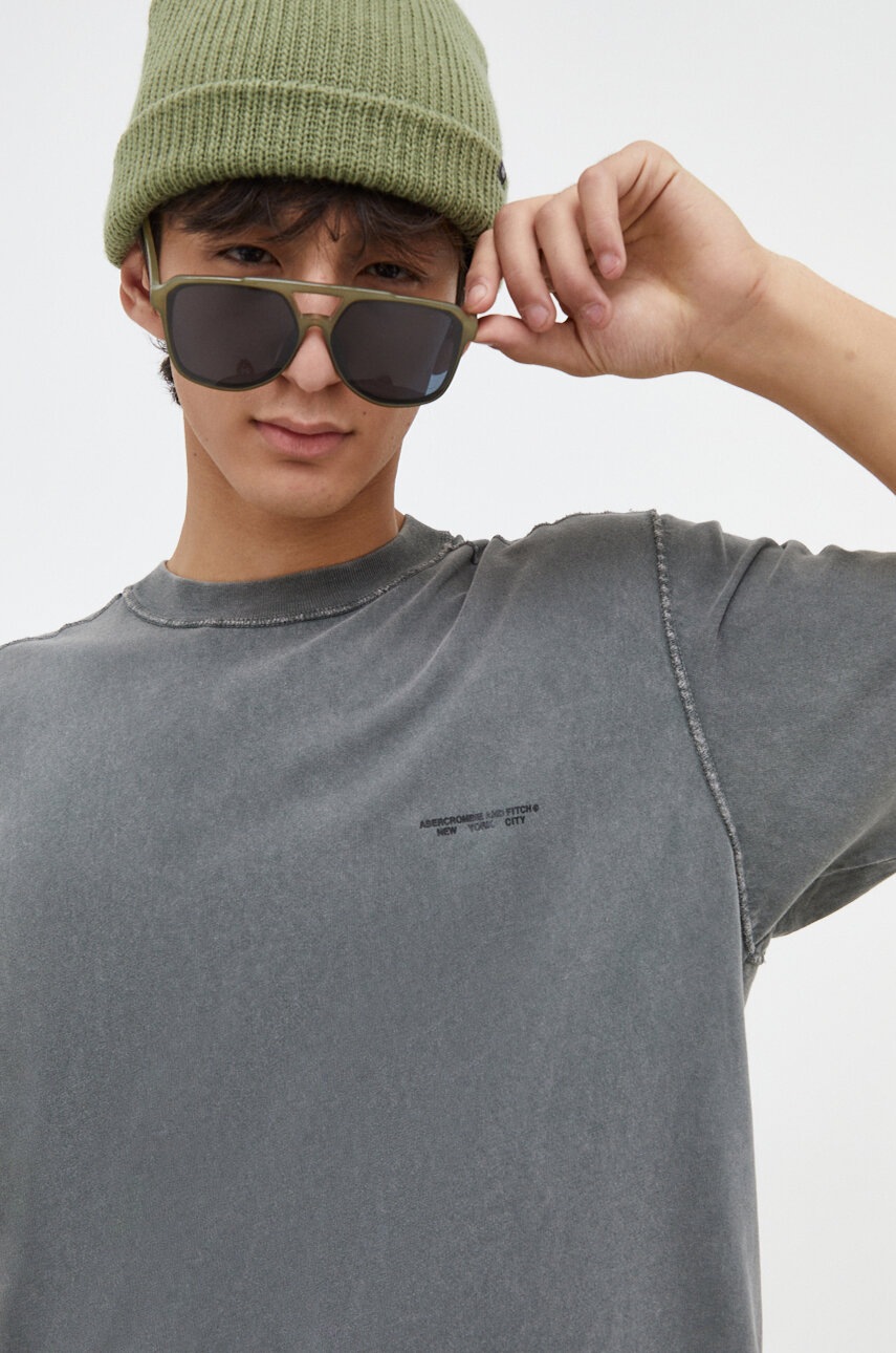 

Памучна тениска Abercrombie & Fitch в зелено с принт, Зелен
