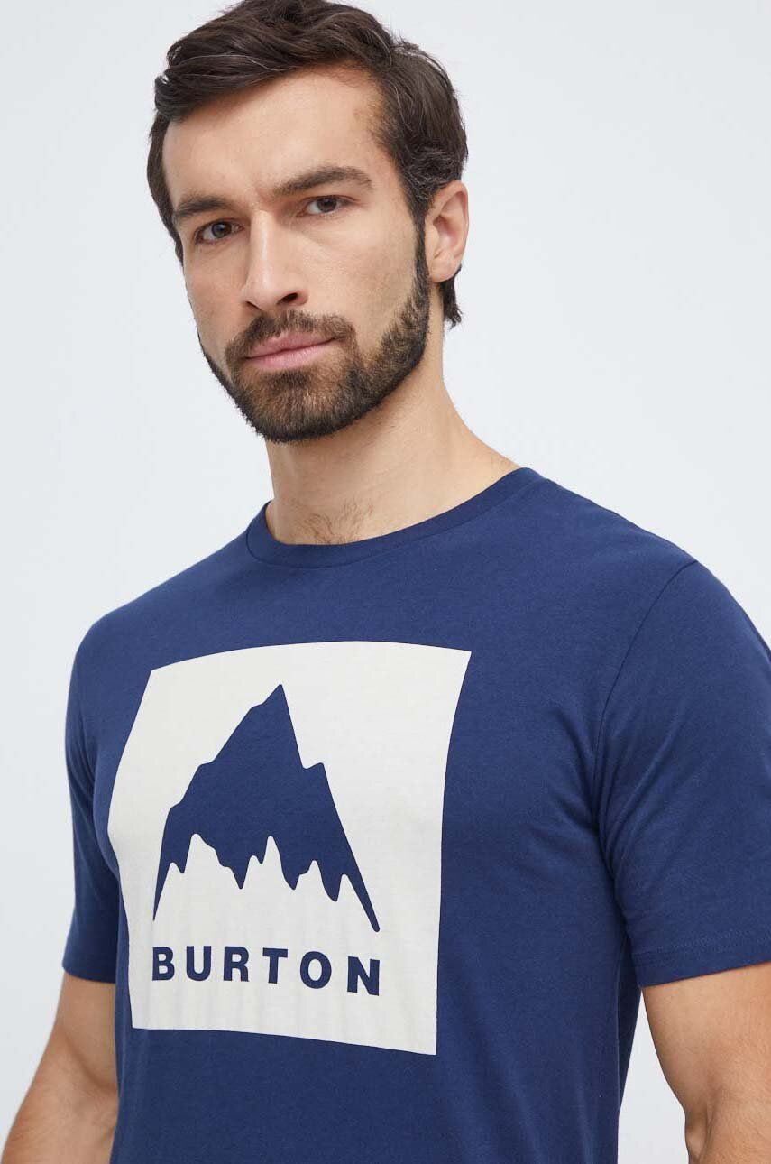 Bavlněné tričko Burton tmavomodrá barva, s potiskem - námořnická modř - 100 % Bavlna