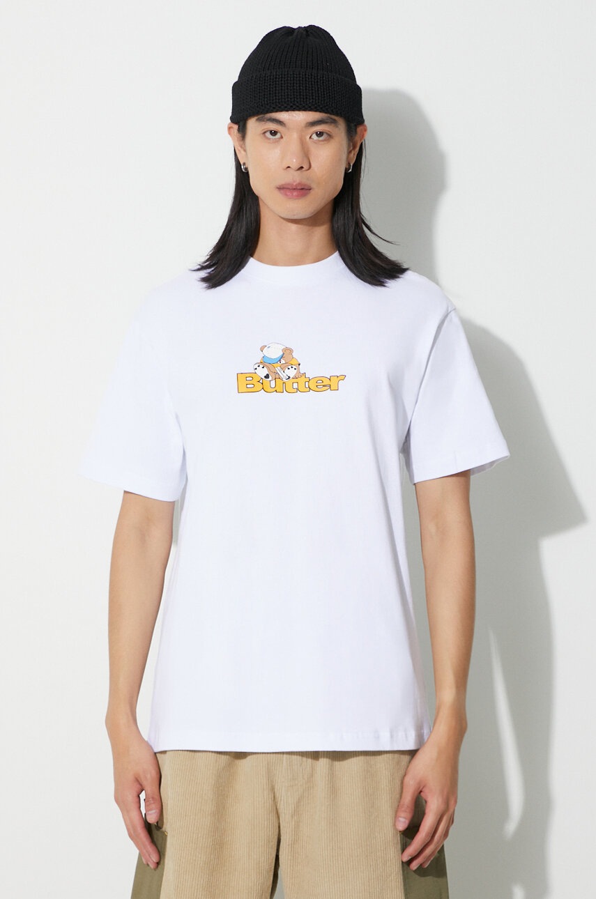 

Памучна тениска Butter Goods Teddy Logo Tee в бяло с принт BGQ3230101, Бял