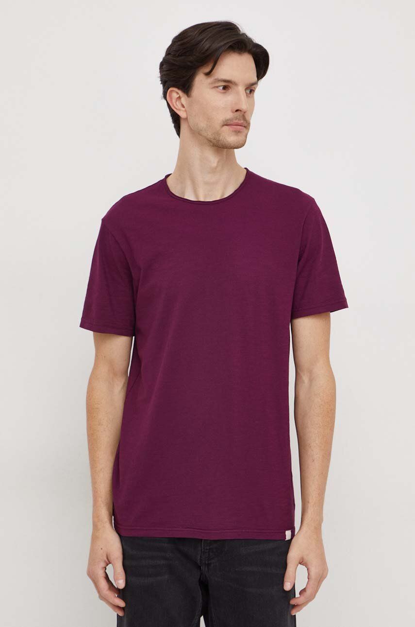 E-shop Bavlněné tričko United Colors of Benetton fialová barva