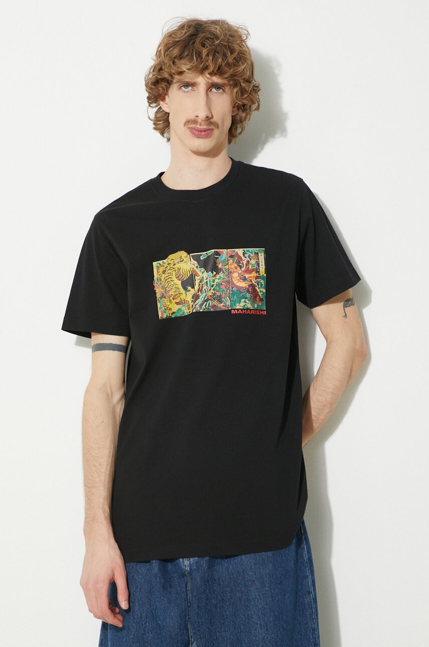 

Памучна тениска Maharishi Tiger Vs. Samurai T-Shirt в черно с принт 1079.BLACK, Черен