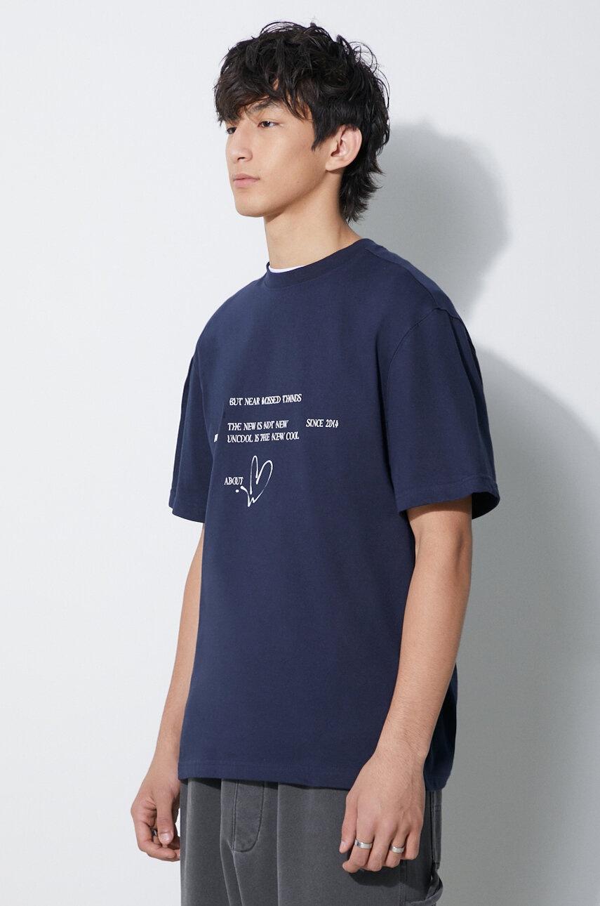 Ader Error t-shirt Twinkle Heart Logo męski kolor granatowy