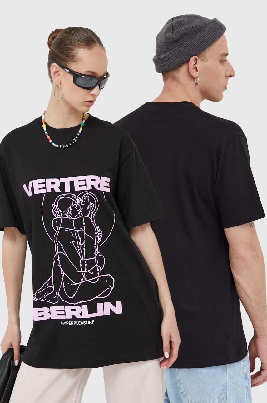 Vertere Berlin tricou din bumbac culoarea negru, cu imprimeu