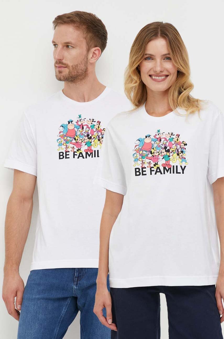 

Бавовняна футболка United Colors of Benetton x Disney колір білий з принтом