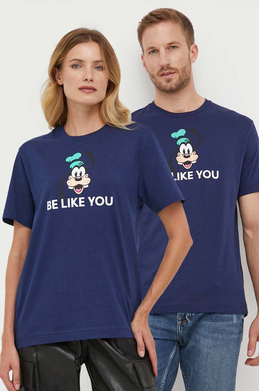 

Бавовняна футболка United Colors of Benetton x Disney колір синій з принтом