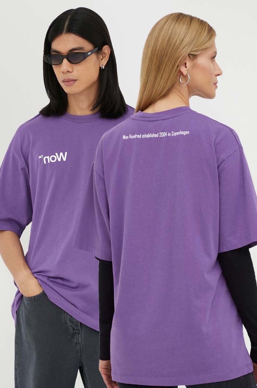 Won Hundred Tricou Culoarea Violet, Cu Imprimeu