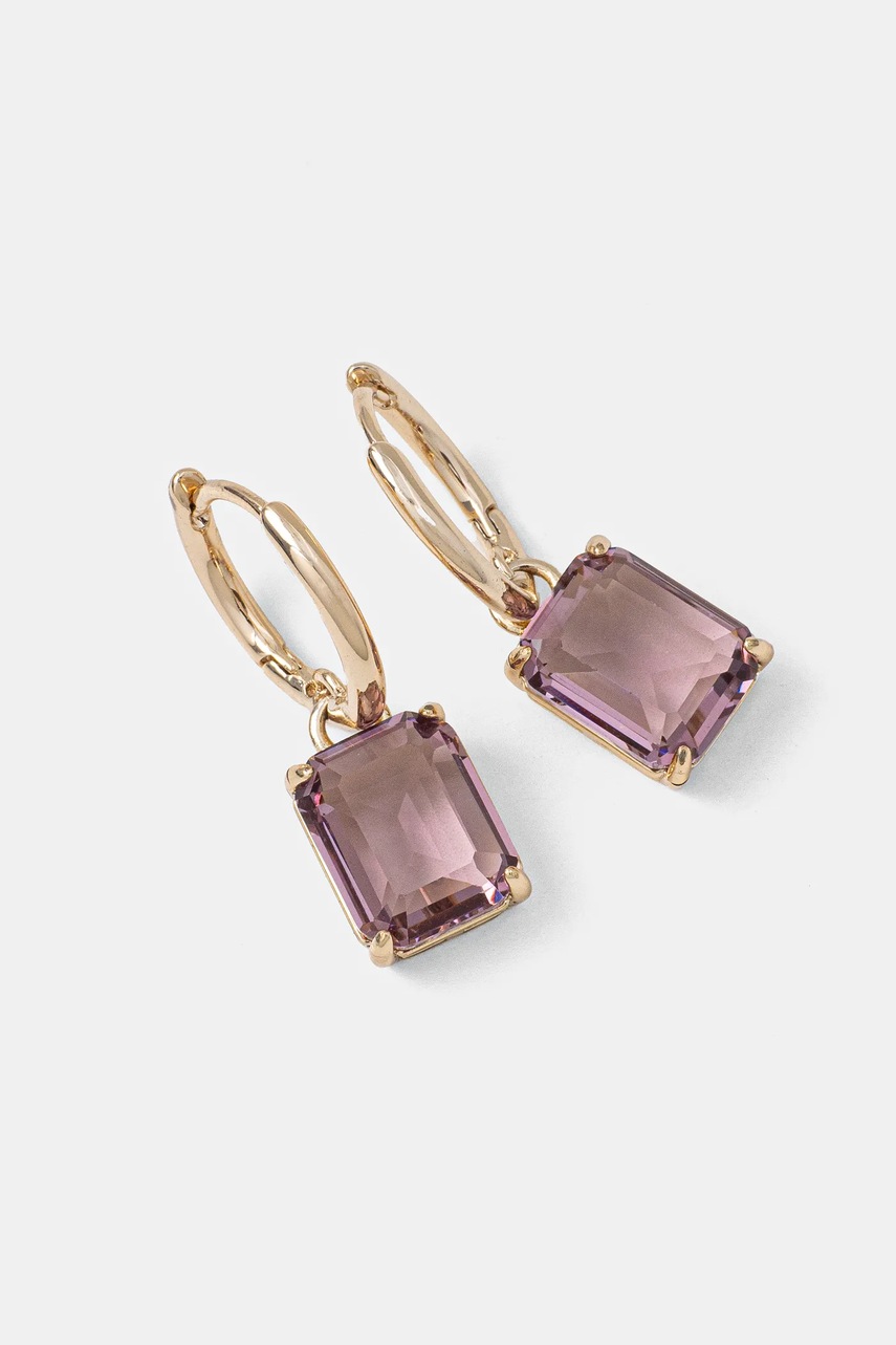 

Обици Lauren Ralph Lauren PE 14MM HUGGIE W DROP 14G00866, Розов