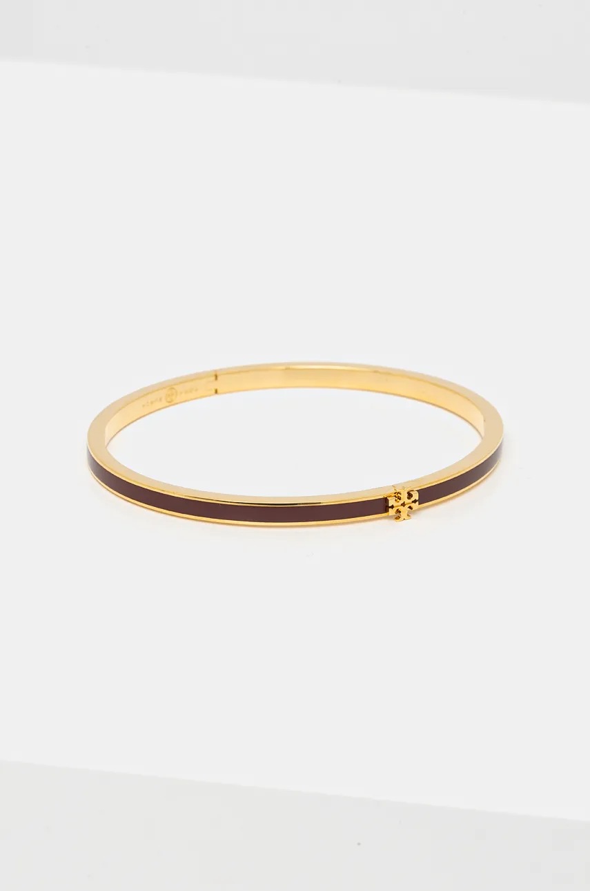 

Позлатена гривна Tory Burch Thin Kira Enamel 152856, Кафяв