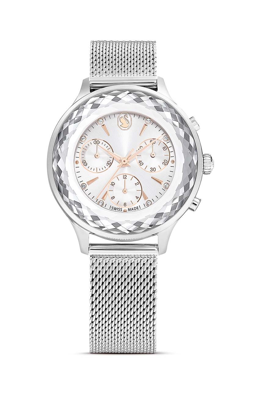 Swarovski ceas NOVA CHRONO femei, culoarea argintiu, 5677503