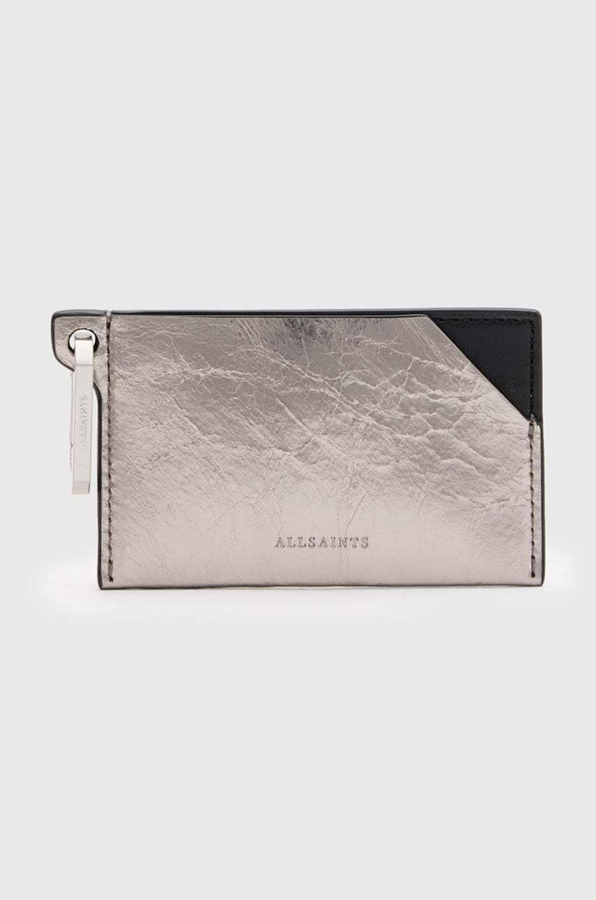 AllSaints carcasa din piele HEX CARDHOLDER culoarea argintiu, W173XB AllSaints carcasa din piele HEX CARDHOLDER culoarea argintiu, W173XB