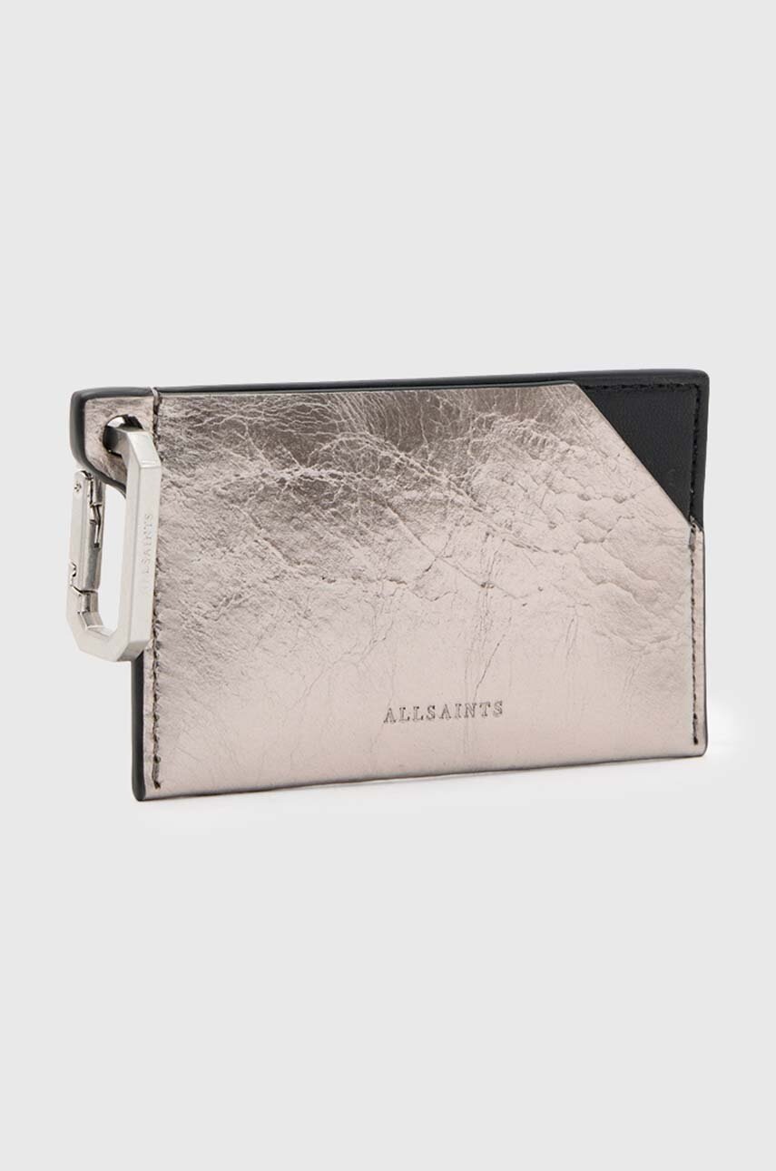 AllSaints bőr kártya tok HEX CARDHOLDER ezüst, W173XB termék 2. képe