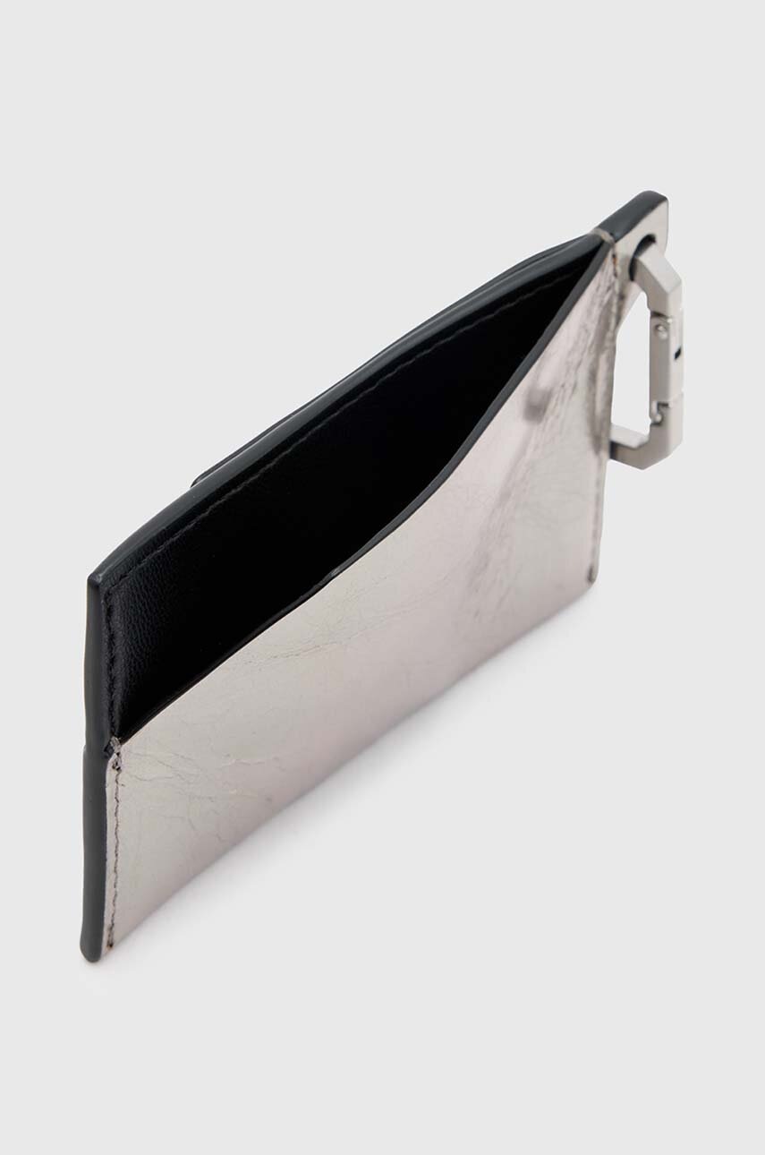 Δερμάτινη θήκη για κάρτες AllSaints HEX CARDHOLDER χρώμα: ασημί, W173XB φωτογραφία