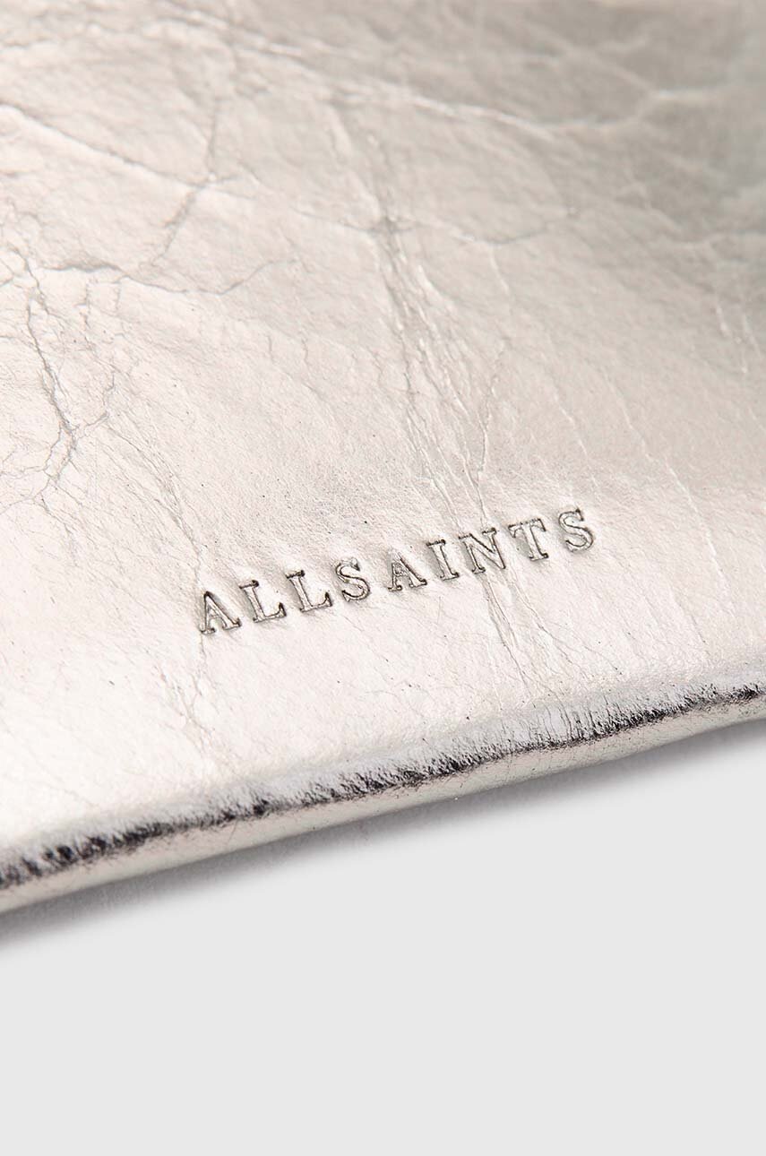 Δερμάτινη θήκη για κάρτες AllSaints HEX CARDHOLDER χρώμα: ασημί, W173XB φωτογραφία