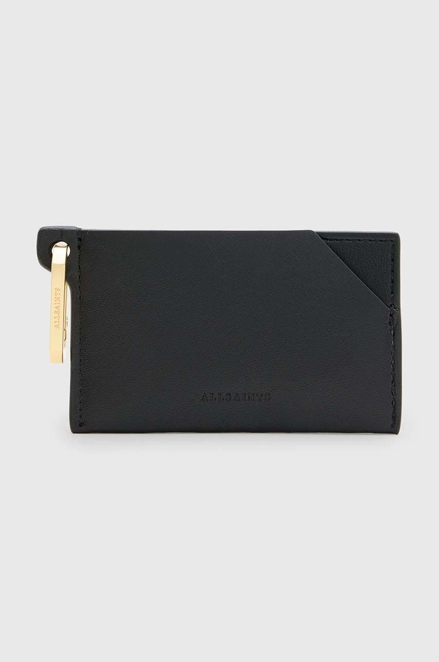 AllSaints carcasa din piele HEX CARDHOLDER culoarea negru, W228XB AllSaints carcasa din piele HEX CARDHOLDER culoarea negru, W228XB