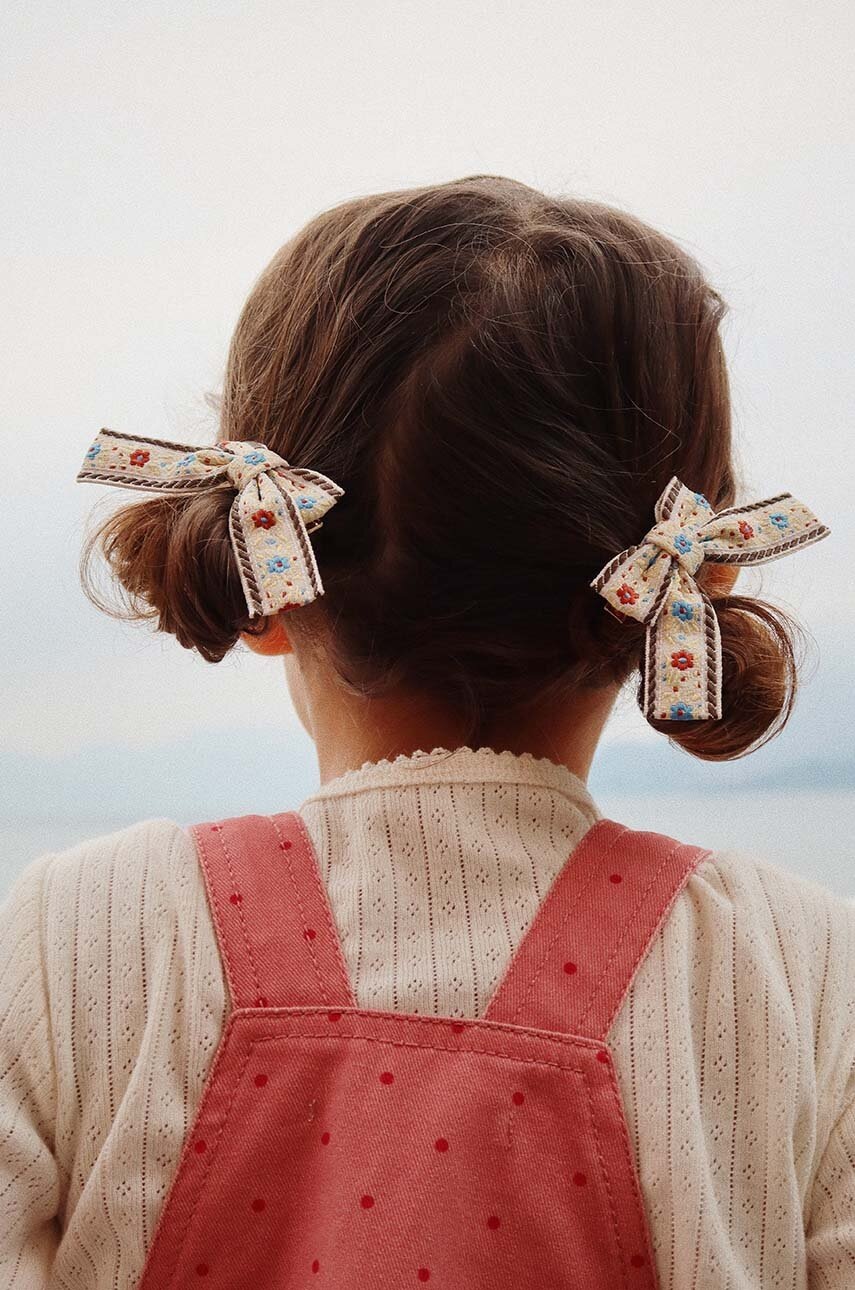

Детски фиби за коса Konges Sløjd 4 PACK BOW HAIR CLIPS (4 броя) KS101375, Бежов