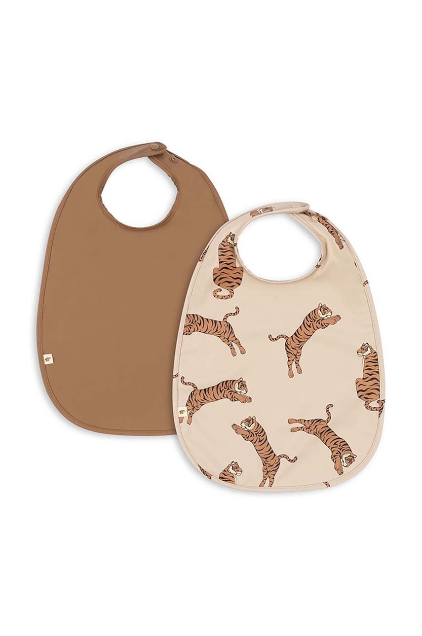 

Бебешки лигавник Konges Sløjd 2 PACK DINNER BIB (2 броя) KS101353, Кафяв