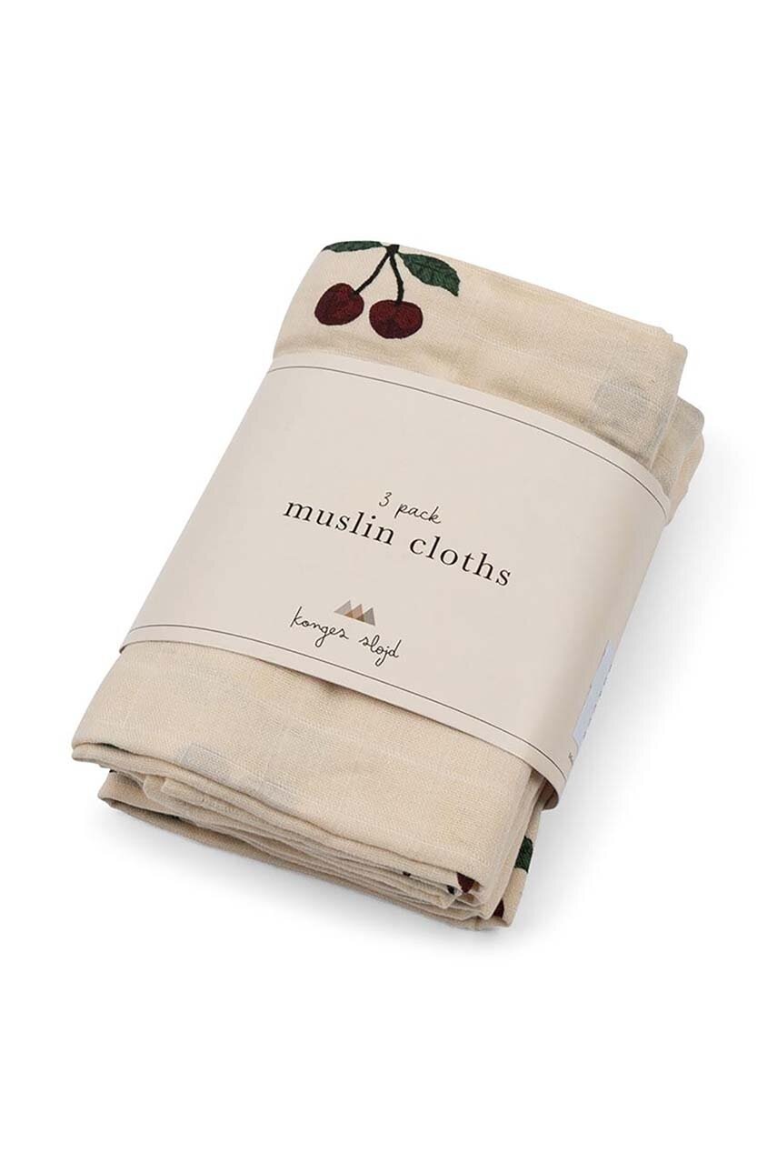 

Бебешка пелена Konges Sløjd 3 PACK MUSLIN CLOTH GOTS (3 броя) KS101370, Бежов