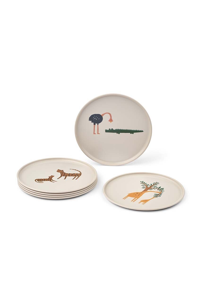 

Комплект чинии Liewood Remco Plate 6-Pack (6 броя) LW19572, Бял