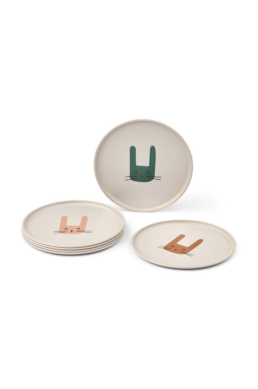 

Комплект чинии Liewood Remco Plate 6-Pack (6 броя) LW19572, Бежов
