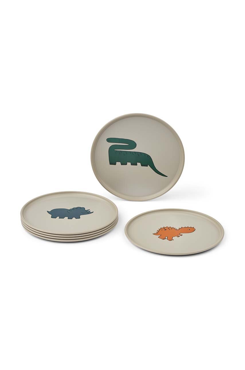 

Комплект чинии Liewood Remco Plate 6-Pack (6 броя) LW19572, Сив