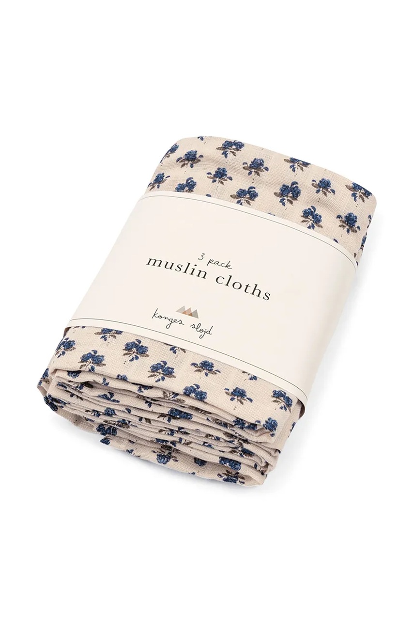 

Бебешка пелена Konges Sløjd 3 PACK MUSLIN CLOTH GOTS (3 броя) KS101875, Бежов
