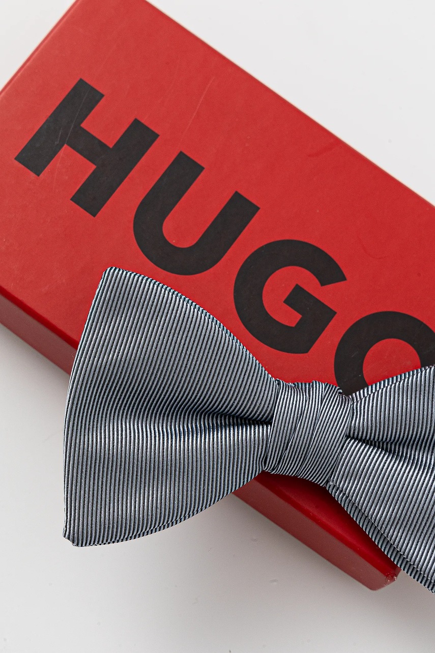 Μεταξωτό παπιγιόν HUGO χρώμα: μπλε, 50520667 φωτογραφία