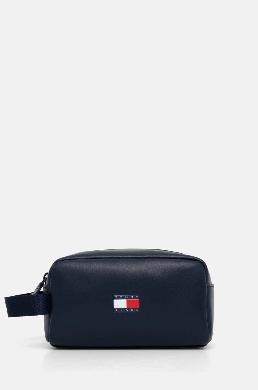 

Кожена козметична чанта Tommy Jeans в тъмносиньо AM0AM12439, Тъмносин