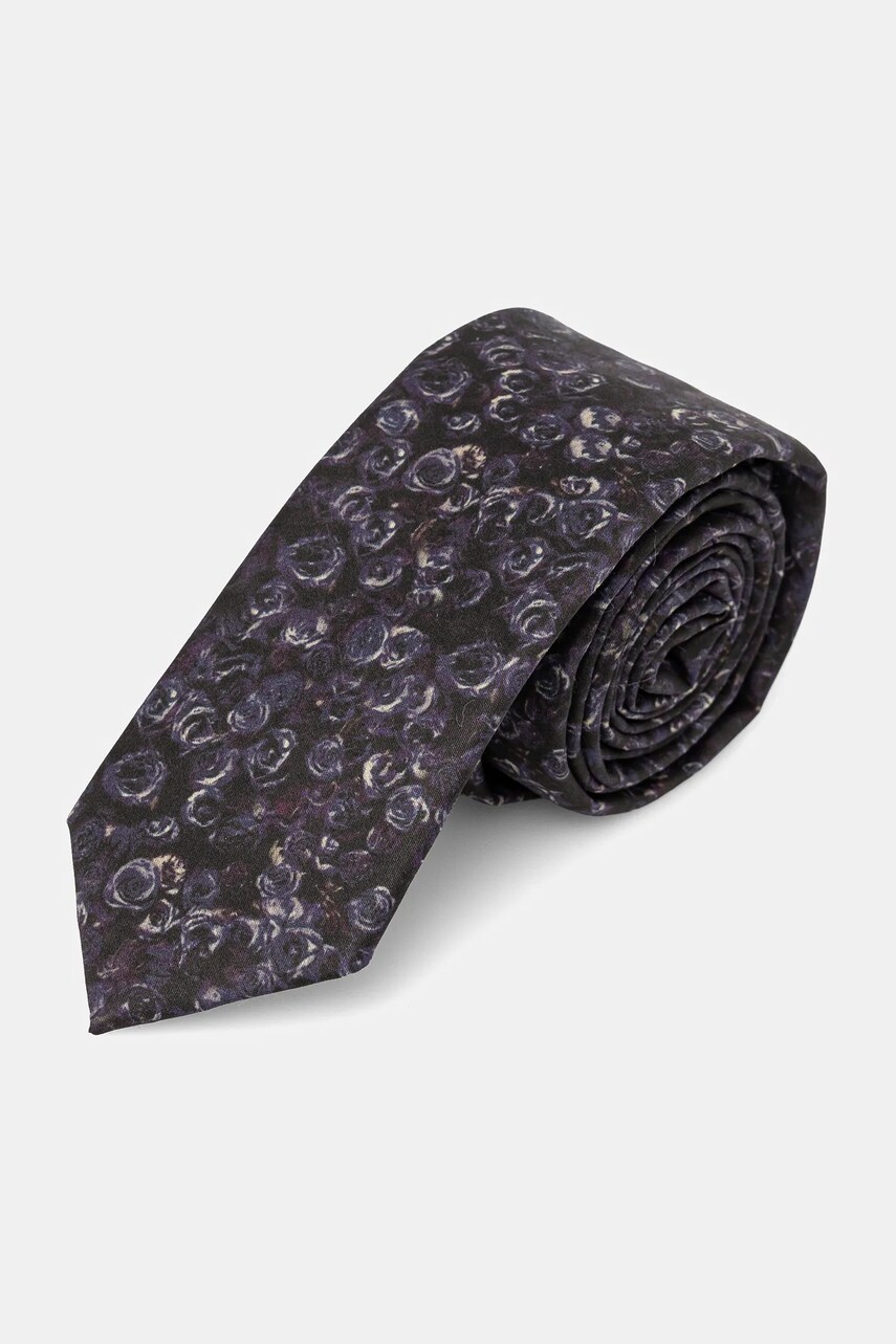 HUGO cravata de bumbac culoarea violet, 50528096