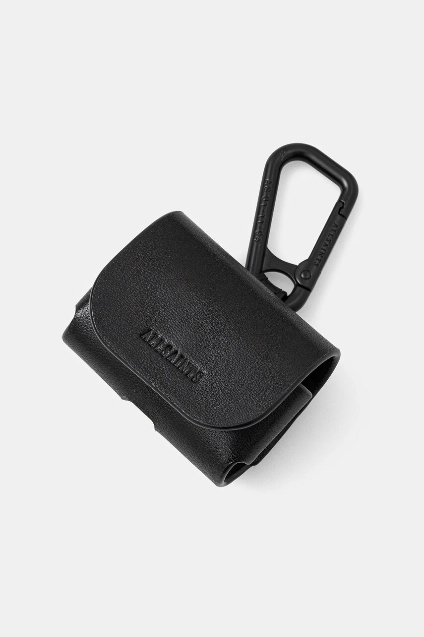 AllSaints husă airpod din piele AIRPOD CASE culoarea negru, M079XB