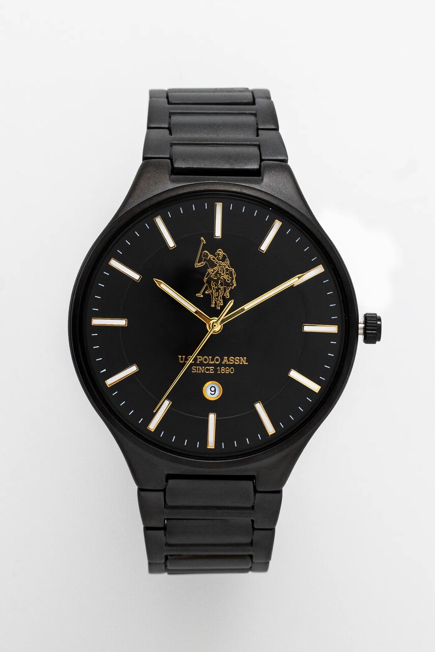 Levně Hodinky U.S. Polo Assn. JORDAN černá barva, USP7185YG