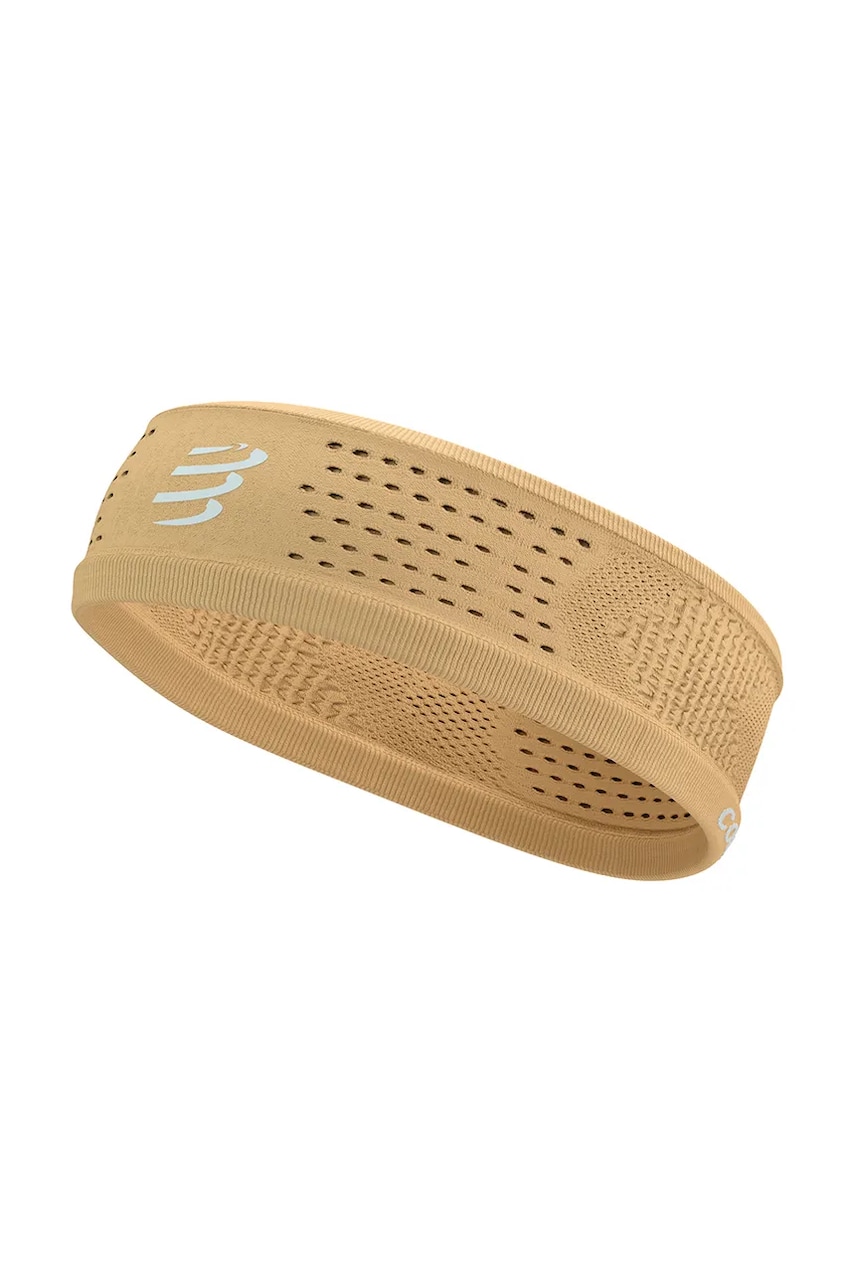 Compressport bentita pentru cap Thin Headband On/Off culoarea bej, XBNU3914 Compressport bentita pentru cap Thin Headband On/Off culoarea bej, XBNU3914