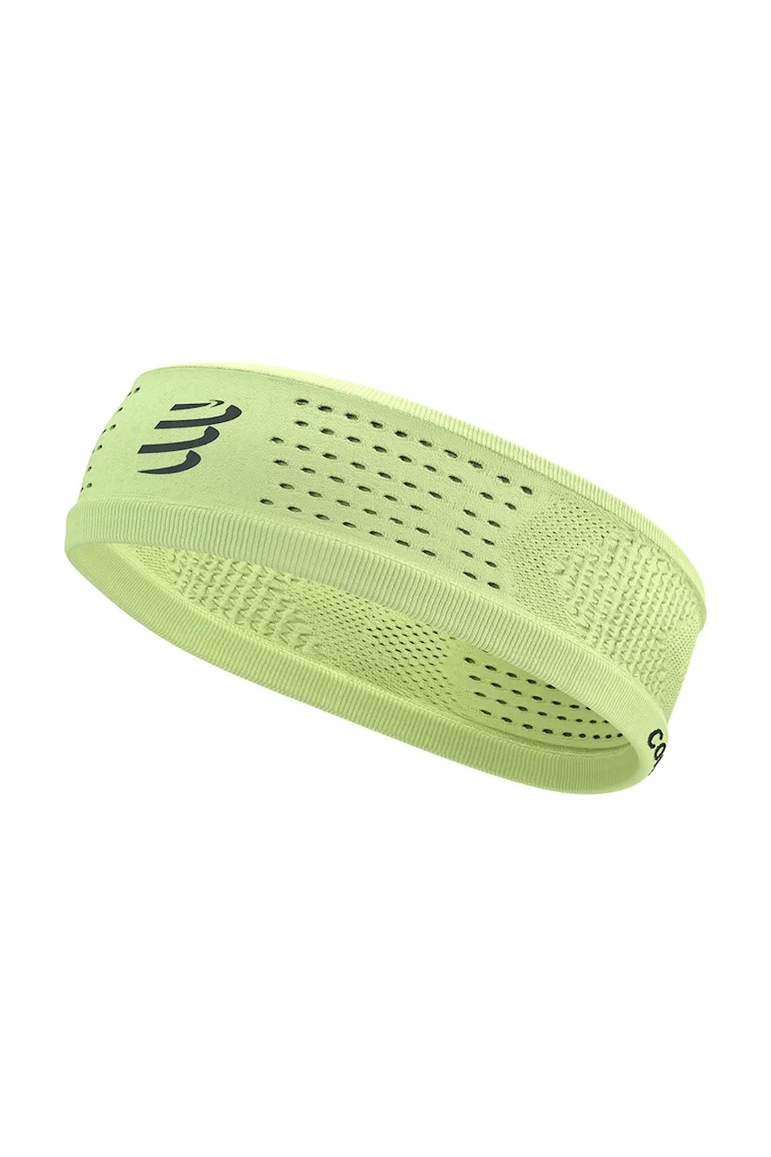 Compressport bentita pentru cap Thin Headband On/Off culoarea verde, XBNU3914 Compressport bentita pentru cap Thin Headband On/Off culoarea verde, XBNU3914