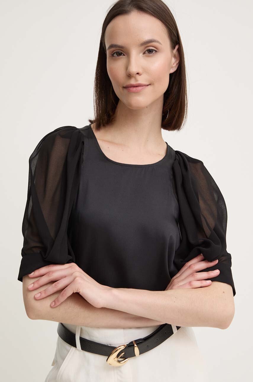 

Блуза Dkny в черно с изчистен дизайн P4EANR35, Черен