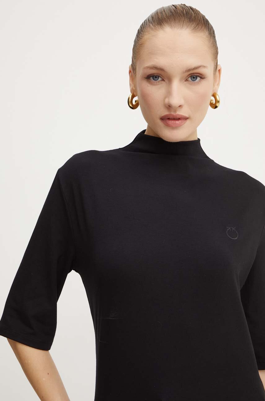 

Тениска Pinko в черно с ниско поло 104167 A1DE, Черен