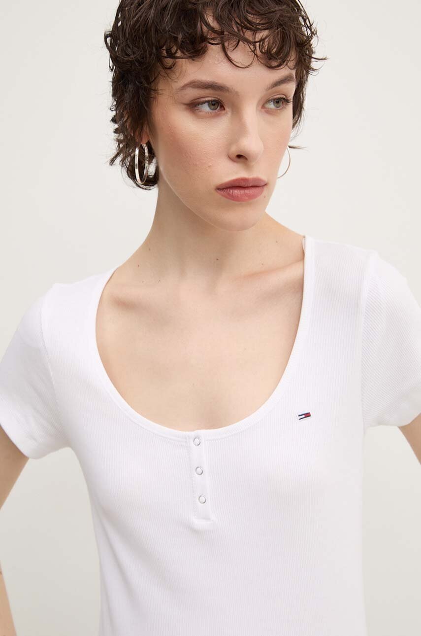 Tommy Jeans tricou culoarea alb, DW0DW18669