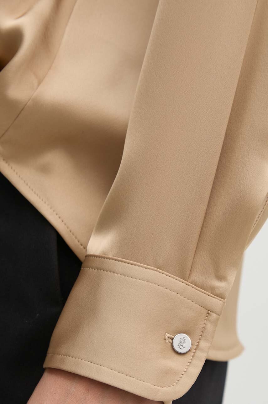 Блузка Lauren Ralph Lauren жіноча колір бежевий однотонна 200940215 